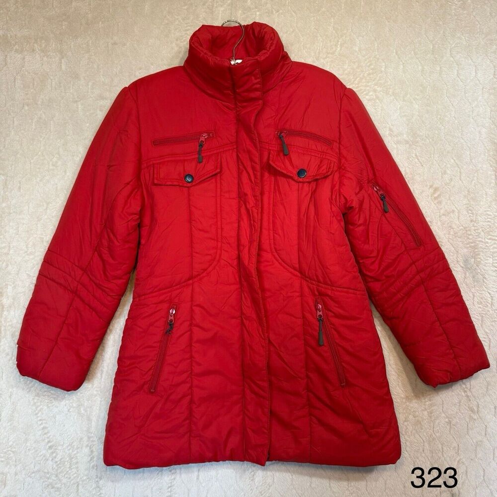 Columbia Vertex‎ Red Zip Up Winter Jacket Sz S Multiple Zipped Pockets